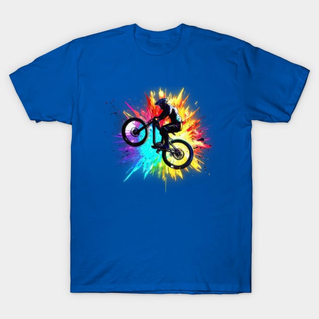 Bike Color Explosion T-Shirt by TheWanderingFools